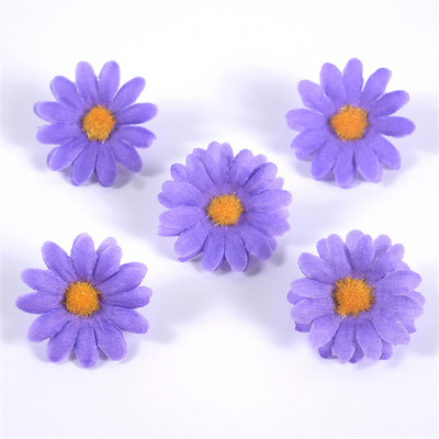 50 buc Flori artificiale de floarea soarelui Faux Daisy Cap de floare Decoratiuni de nunta DIY Design Floral Artizanat Artizanat Decor pentru petreceri