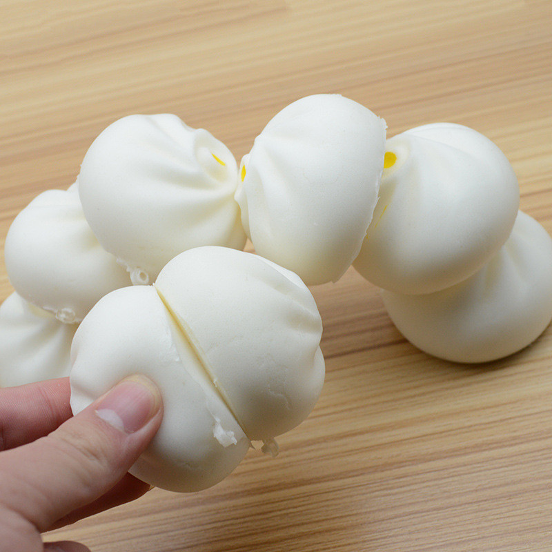 Alimente artificiale Rebound lent mare 6cm Baozi Pu Moale Pâine aburită Jucărie Telefon mobil Geanta Cheie Pandantiv
