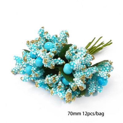 6/10/12/50/60/70/90/144 tk Sinise lillega kirsi tolmumarjade kimp meisterdamise jõulupulmakoogi kinkekarbi pärgade kaunistus