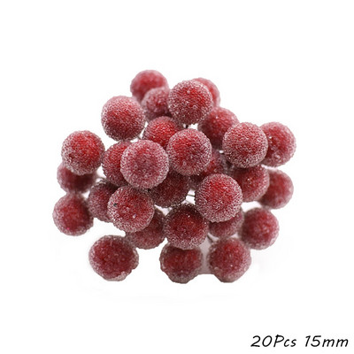 Sarkana tēma Mākslīgie ziedi, ķiršu putekšņlapu ogu saišķis DIY Ziemassvētku rotājumi kāzu kūku dāvanu kastītes vainagi Ziemassvētku dekors