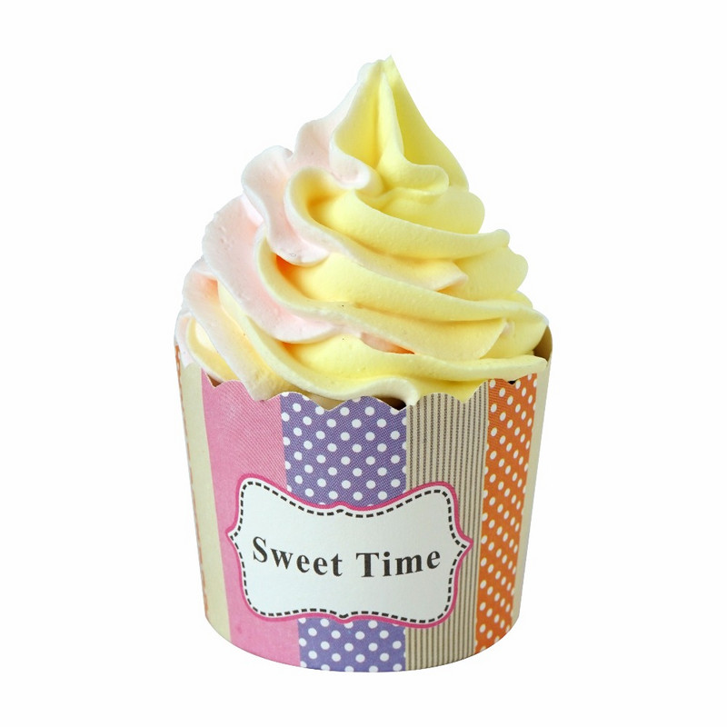 Formă artificială pentru cupcakes din desene animate, înălțime 10 cm, argilă, decorare desert drăguț pentru vitrină, recuzită pentru fotografie, magazin alimentar pentru prăjituri