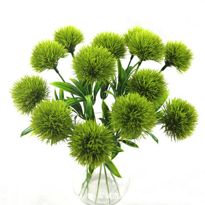 1PC Зелено глухарче Изкуствени цветя Real Touch 25cm Пластмасови фалшиви цветя Растения за домашно декориране на стая Парти Сватбена украса