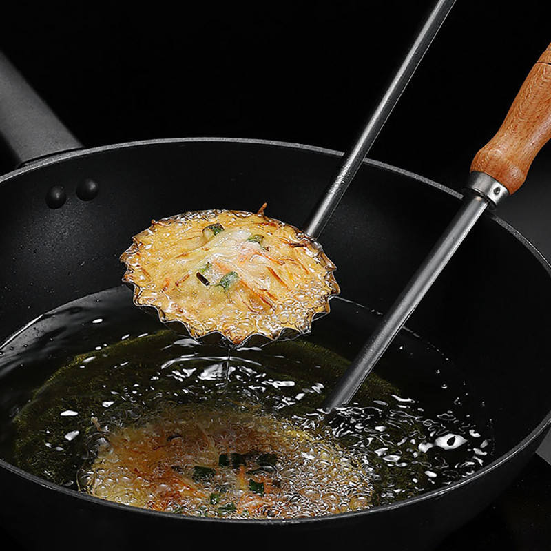 Puidust käepidemega praadimislusikas Mittenakkuv Hiina Youdunzi vormilihapirukas lusikas praetud toidukulp Serveerimislusikas Köögi toiduvalmistamisvahendid