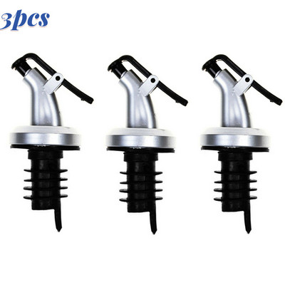 3PCS диспенсър за бутилки Устойчива на течове запушалка за подправки Капачки за бутилки Изливащо устройство Накрайник запушалка Дозатор Пръскачка за масло Кухненски дозатор