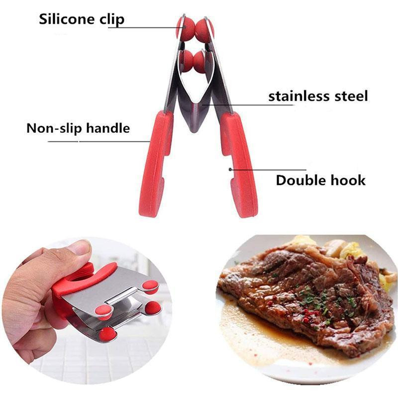 Clip pentru spatulă laterală pentru oală, din oțel inoxidabil, anti-opărire, portabil, suport pentru linguri, accesorii funcționale de bucătărie fierbinte