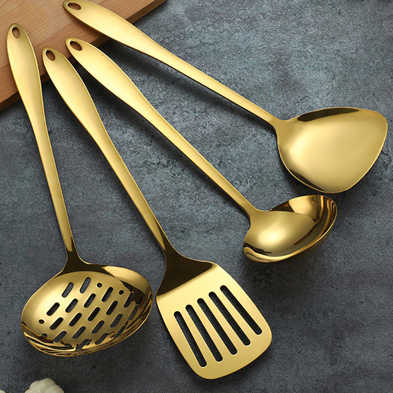 Instrument de gătit din oțel inoxidabil Lopătă prăjită Colanda Linguriță Spatulă Set de ustensile de bucătărie pentru muște albe Set de ustensile de bucătărie de uz casnic