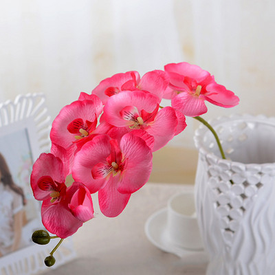 Τεχνητό μεταξωτό λευκό λουλούδια ορχιδέας Υψηλής ποιότητας σκώρος πεταλούδας Phalaenopsis Ψεύτικο λουλούδι για διακόσμηση φεστιβάλ σπιτιών γάμου