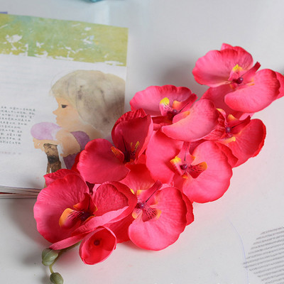 Τεχνητό μεταξωτό λευκό λουλούδια ορχιδέας Υψηλής ποιότητας σκώρος πεταλούδας Phalaenopsis Ψεύτικο λουλούδι για διακόσμηση φεστιβάλ σπιτιών γάμου