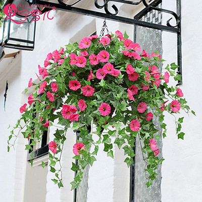 Umjetno cvijeće od ratana Lažna biljka Dekoracija vinove loze Zidne viseće ruže Dodaci za uređenje doma Vjenčani ukrasni vijenac