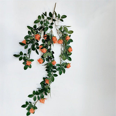 Kunstlilled rotangist võltstaimede viinapuu kaunistused seinale rippuvad roosid Kodukaunistuse tarvikud Pulmadekoratiivne pärg