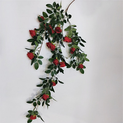 Kunstlilled rotangist võltstaimede viinapuu kaunistused seinale rippuvad roosid Kodukaunistuse tarvikud Pulmadekoratiivne pärg