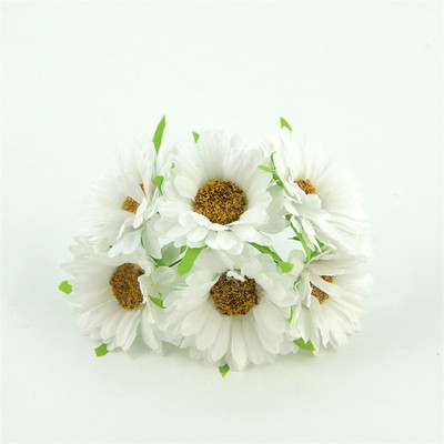 6 τμχ Φτηνό μπουκέτο ηλιοτρόπιο τεχνητό λουλούδι μαργαρίτα για διακόσμηση γάμου Scrapbooking DIY Στεφάνια Craft Fake Flowers