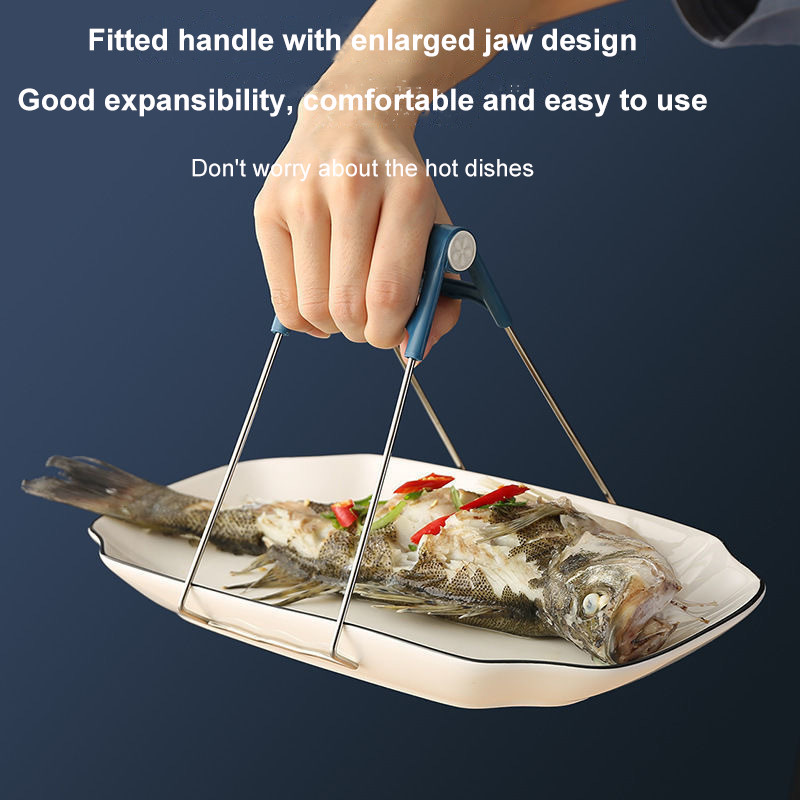 Suport pentru ustensile albastru 3 bucăți bol lingură clemă oală tigaie clemă pentru farfurie fierbinte clește mâner din silicon Accesorii de bucătărie