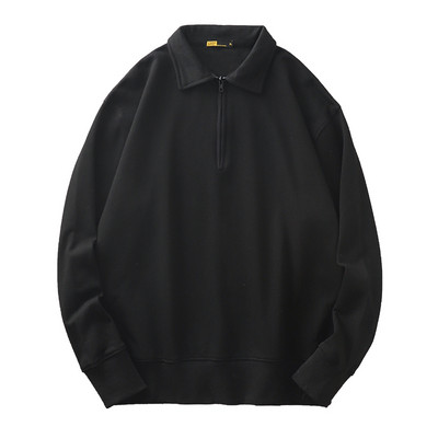 Bluză casual pentru bărbați, cu guler, cu fermoar