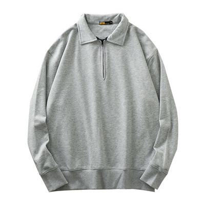 Bluză casual pentru bărbați, cu guler, cu fermoar