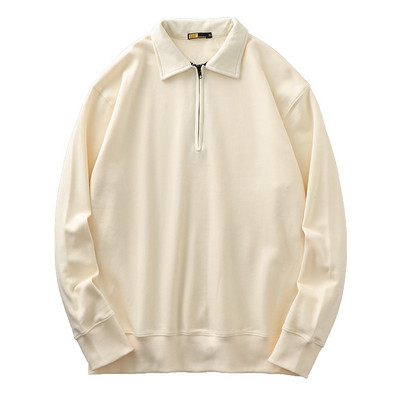 Bluză casual pentru bărbați, cu guler, cu fermoar