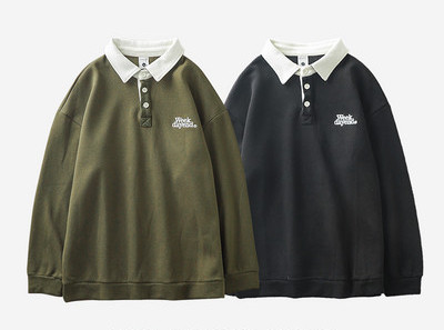 Bluza barbatesta cu nasturi si broderie