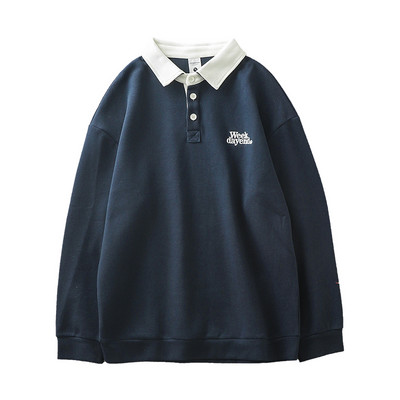 Bluza barbatesta cu nasturi si broderie