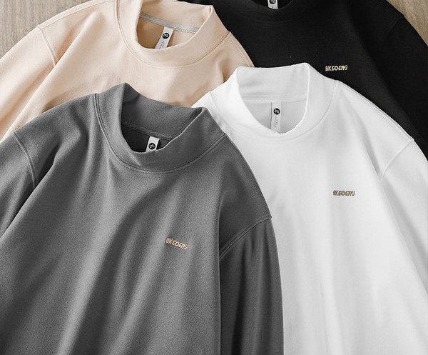 Bluză casual bărbați cu mâneci lungi și inscripție - model larg