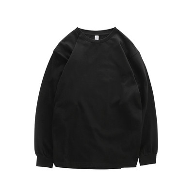 Bluză cu mânecă lungă, cu model curat, cu gât oval, pentru bărbați