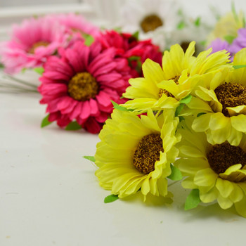 6τμχ Τεχνητά Λουλούδια Χειροποίητα Ζέρμπερα Μόδα Σπίτι Κήπος Νύφη DIY Δώρο στεφάνι Υλικό Χριστουγεννιάτικη διακόσμηση γάμου