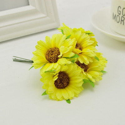 6 buc. flori artificiale gerbera lucrate manual modă acasă grădină mireasă cadou bricolaj material coroană nuntă banchet decorare Crăciun