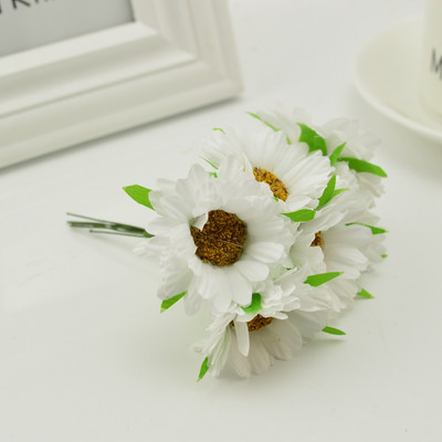 6 buc. flori artificiale gerbera lucrate manual modă acasă grădină mireasă cadou bricolaj material coroană nuntă banchet decorare Crăciun