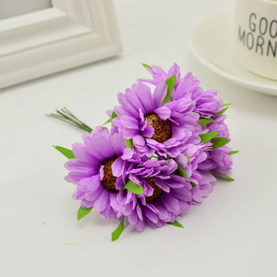 6 buc. flori artificiale gerbera lucrate manual modă acasă grădină mireasă cadou bricolaj material coroană nuntă banchet decorare Crăciun