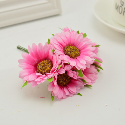 6 buc. flori artificiale gerbera lucrate manual modă acasă grădină mireasă cadou bricolaj material coroană nuntă banchet decorare Crăciun