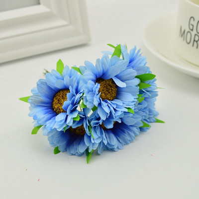 6 buc. flori artificiale gerbera lucrate manual modă acasă grădină mireasă cadou bricolaj material coroană nuntă banchet decorare Crăciun