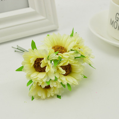 6 buc. flori artificiale gerbera lucrate manual modă acasă grădină mireasă cadou bricolaj material coroană nuntă banchet decorare Crăciun