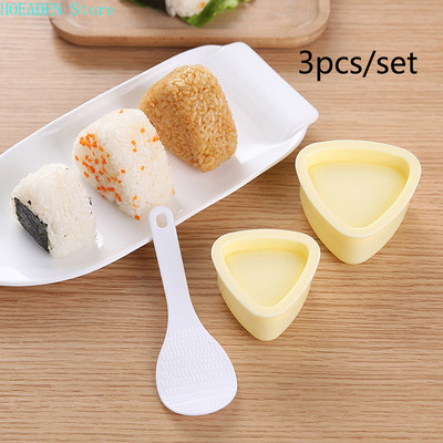 3 bucăți/set matriță pentru sushi pentru orez Onigiri, presă pentru mâncare, matriță triunghiulară pentru sushi