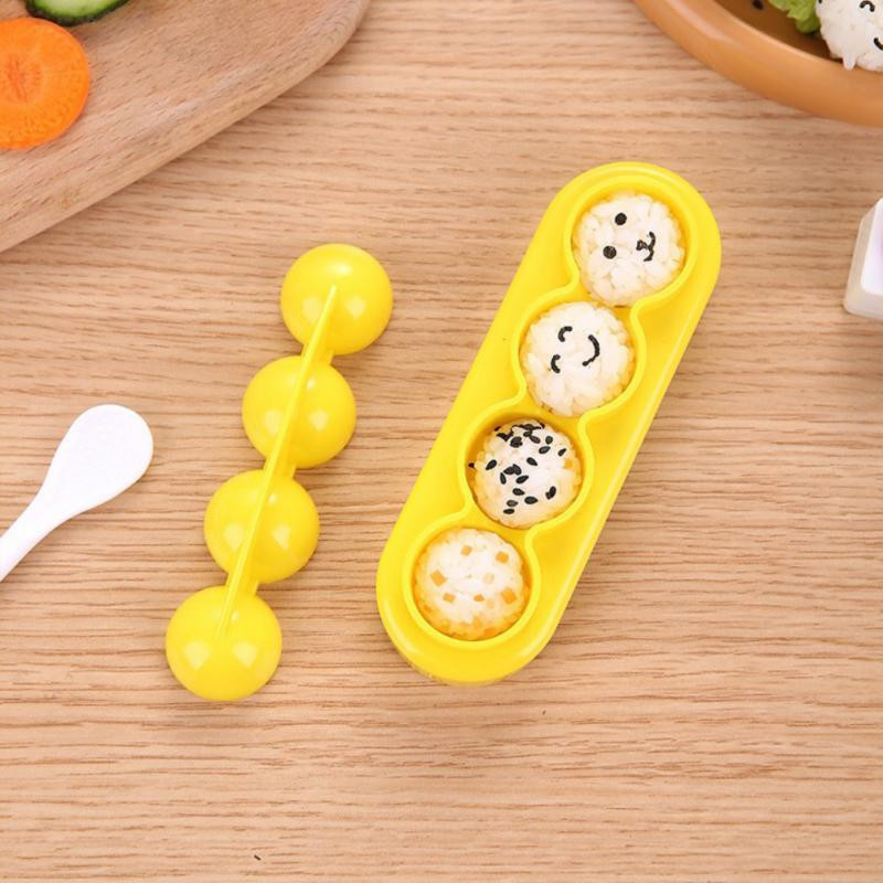 Pallikujuline riisipalli vorm DIY käsitöö Bento Meal Sushi Tööriistad Mini loksutav riisipall koos reljeefseadmega lastele