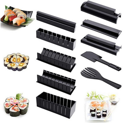 10 bucăți/set set de aparate de sushi multifuncționale, unelte de bricolaj pentru prepararea de sushi, gătit la domiciliu, matriță japoneză cu bile de orez, unelte de bucătărie