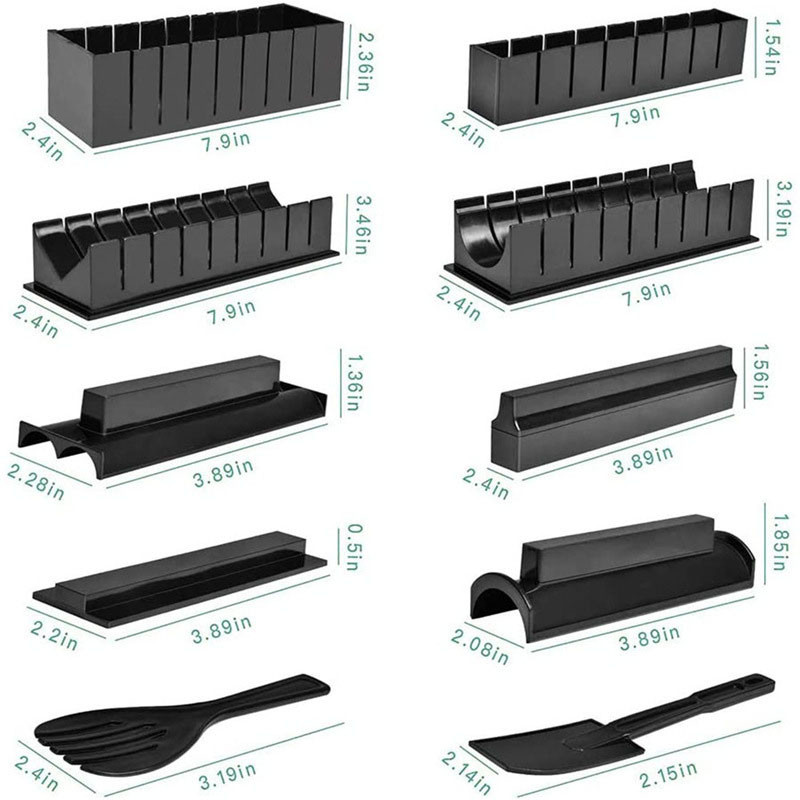 10 vnt/rinkinys Daugiafunkcinis sušių gaminimo rinkinys „Pasidaryk pats“ sušių gaminimo įrankiai namuose Japoniškų ryžių rutuliukų formų virtuvės įrankiai