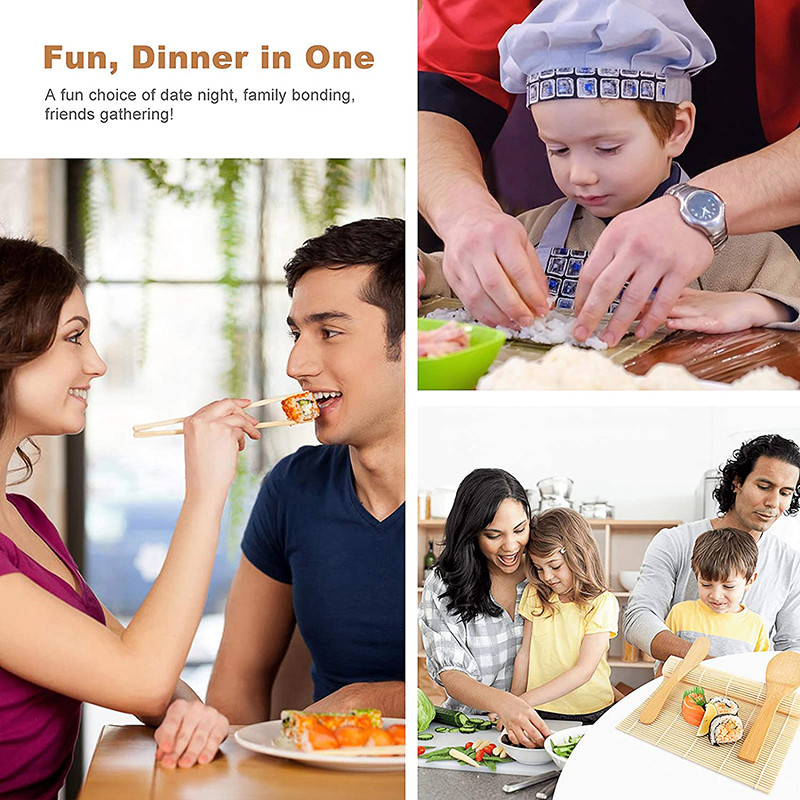 Naminis sušių gaminimo rinkinys Bambuko kočiojimo „pasidaryk pats“ sušių gaminimo rinkinys iš 12 dalių virtuvinių ryžių kočiojimo formų įrankių vaikams pradedantiesiems