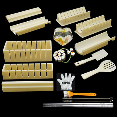 IYouNice 11 bucăți/set DIY DIY Sushi Maker Orez Mold Kitchen Sushi Make Tool Set Pachet de 11 Sushi Maker Tools Tools