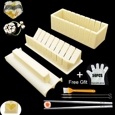 IYouNice 11 bucăți/set DIY DIY Sushi Maker Orez Mold Kitchen Sushi Make Tool Set Pachet de 11 Sushi Maker Tools Tools