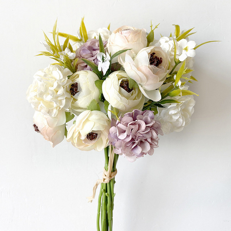 Pentru Vaza Buchet Mireasa Balcon Hortensia Trandafiri Bujor Fals Floare Artificiala