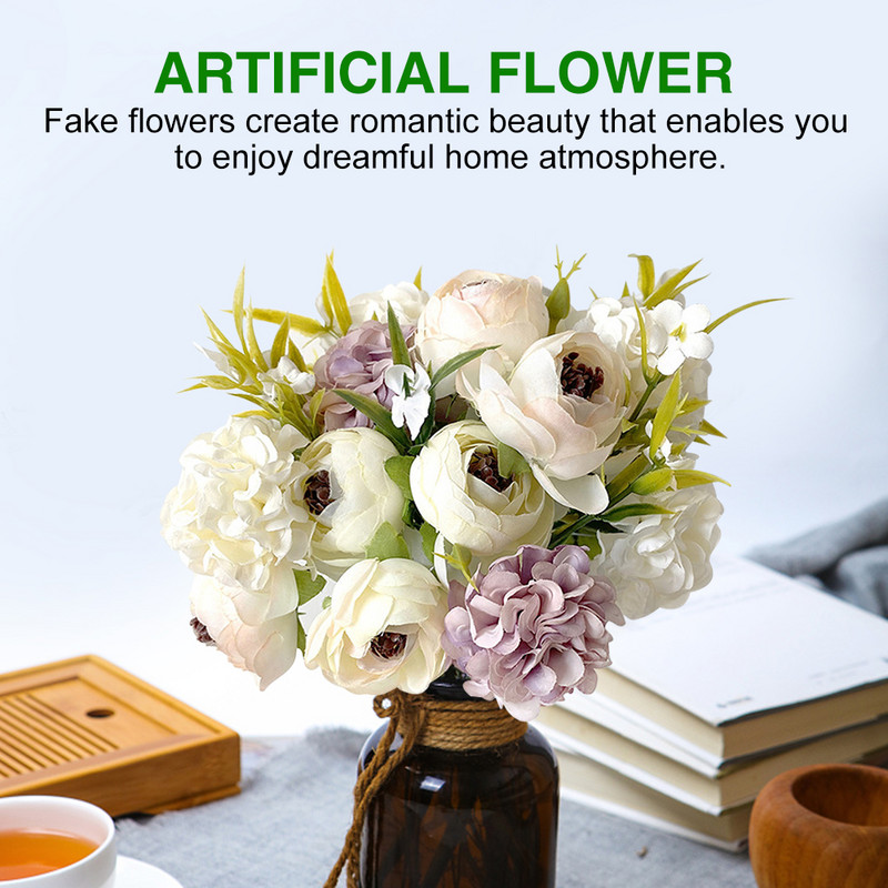 Pentru Vaza Buchet Mireasa Balcon Hortensia Trandafiri Bujor Fals Floare Artificiala