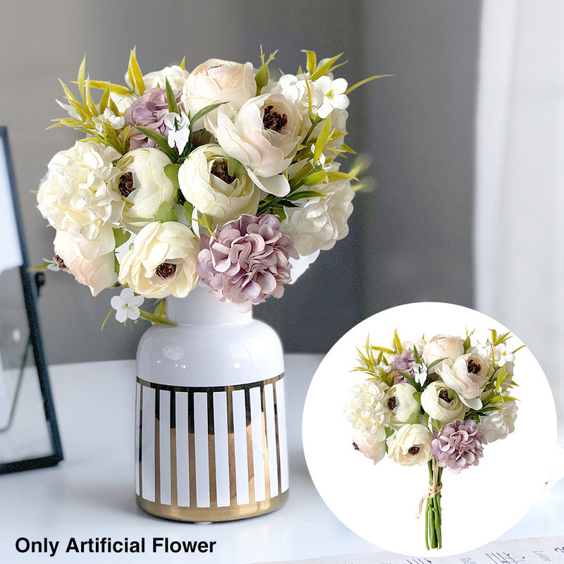 Pentru Vaza Buchet Mireasa Balcon Hortensia Trandafiri Bujor Fals Floare Artificiala