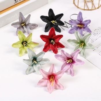 10/30/50 τμχ Silk Artificial Flower Lily Flower Head DIY Crafts Scrapbooking Αξεσουάρ διακόσμησης στεφάνι για πάρτι για το σπίτι γάμου