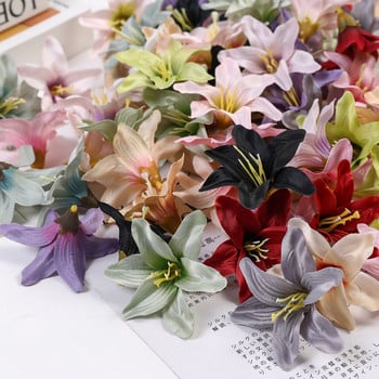 10/30/50 τμχ Silk Artificial Flower Lily Flower Head DIY Crafts Scrapbooking Αξεσουάρ διακόσμησης στεφάνι για πάρτι για το σπίτι γάμου