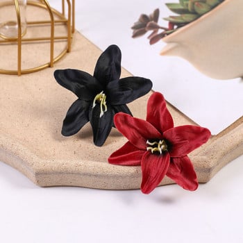 10/30/50 τμχ Silk Artificial Flower Lily Flower Head DIY Crafts Scrapbooking Αξεσουάρ διακόσμησης στεφάνι για πάρτι για το σπίτι γάμου