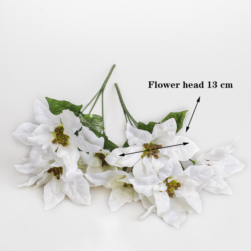 Odav 1tk siidist jõululill pruudikimp pulm jõulukaunistus koduvaas dekoratiivne lillepott kunstlill s