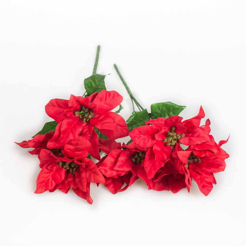 Odav 1tk siidist jõululill pruudikimp pulm jõulukaunistus koduvaas dekoratiivne lillepott kunstlill s