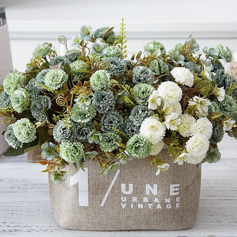 1 komplekts Eiropas mazās krustnagliņas neļķes Mākslīgie ziedi Vairumtirdzniecība Mājas fotogrāfija Mīksta dekorēšana ar rokām darināti materiāli