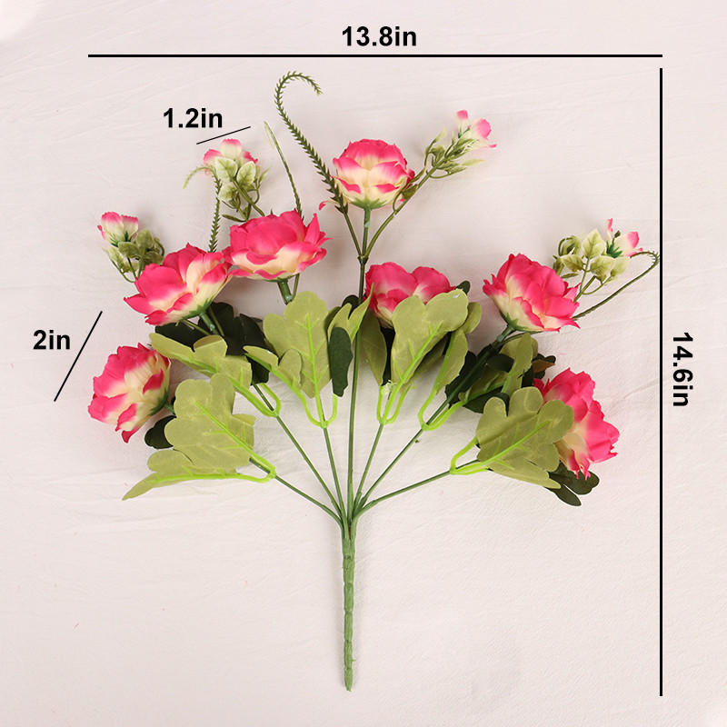 Buchet de flori artificiale de bujor de mătase de 30 cm 7 capete mari 4 muguri mici Flori false ieftine pentru decorarea casei de nuntă de interior