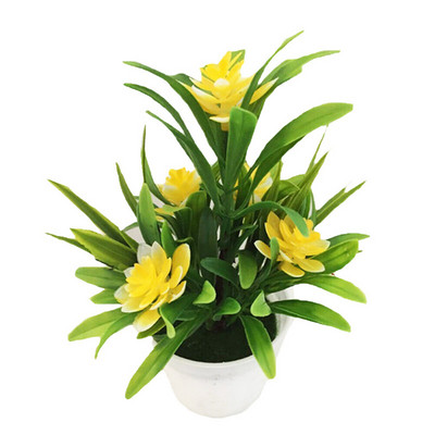 Simulation Small Bonsai Desktop Ornaments Fake Lotus Artificial Flowers Plant Pot Outdoor Home Office Decoration Gift