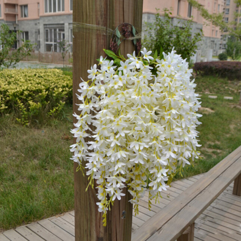 5 pead/kimp kunstlik nelk, lilleviinapuud, meisterdamine, rippuv rotangist võltssiid Wisteria kodukaunistus pulmapeo sisustus